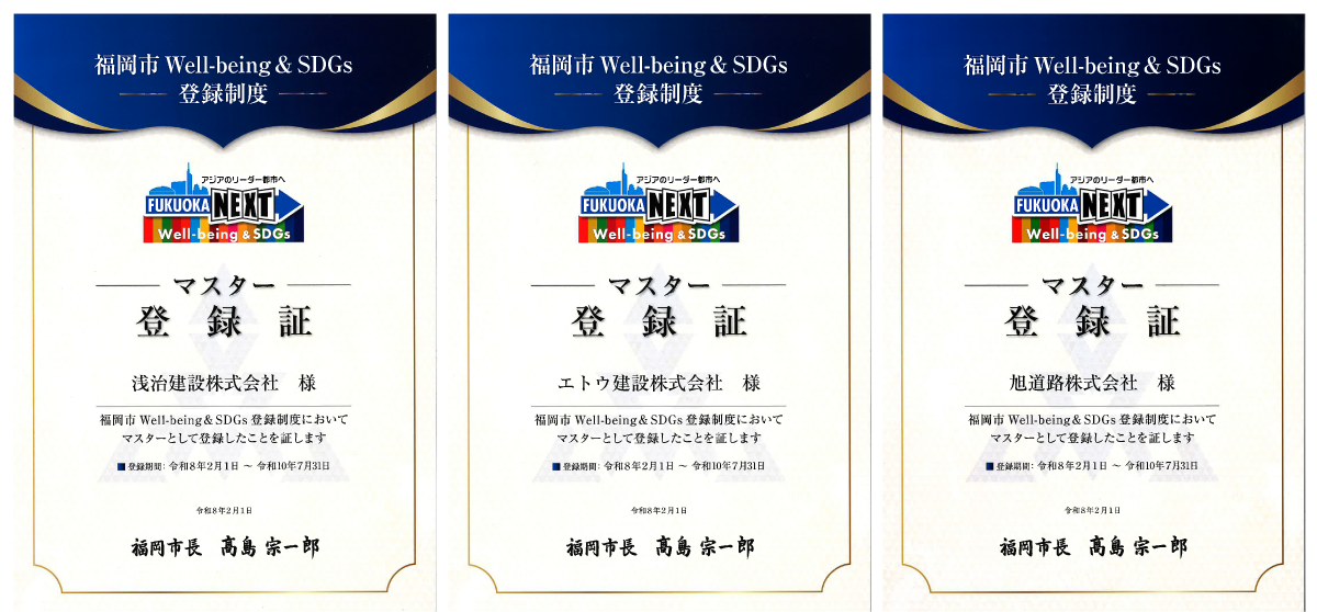 福岡市Well-being & SDGs制度 マスター登録証